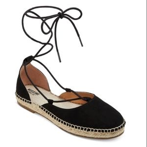 Mossimo black tie lace up espadrilles